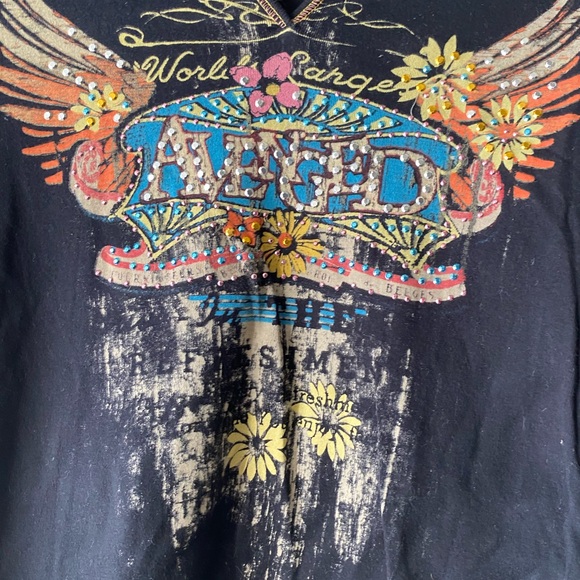 Y2K Vanilla Sugar AVENGED Rhinestone T-shirt - Picture 3 of 6